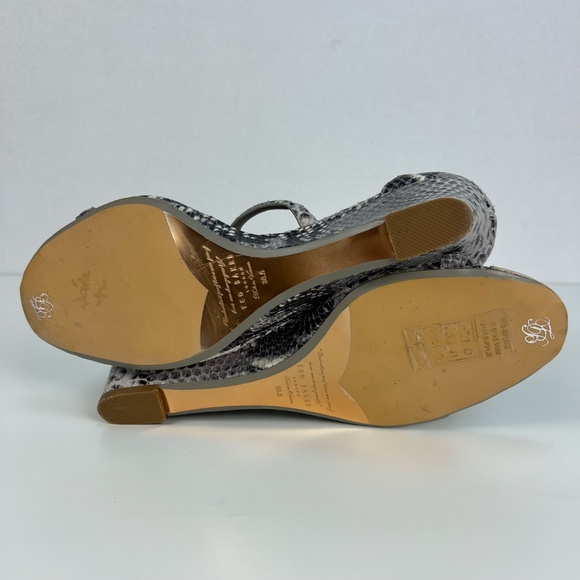 Ted Baker London Wedge Heel Sandal Weliin Snake Print Women's 38.5 US 8 Strappy - Picture 10 of 15